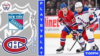 NHL GAME PLAY BY PLAY: CANADIENS VS RANGERS