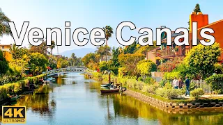 Walking Tour of Venice Beach Canals in Los Angeles - California - USA | 4K Video