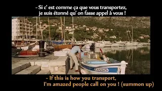 FRENCH LESSON - learn french with a movie ( french + english subtitles ) Le transporteur part6