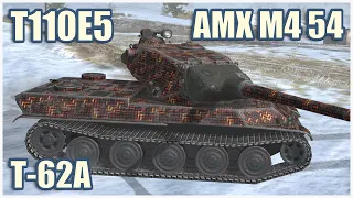 AMX M4 mle. 54, T110E5 & T-62A • WoT Blitz Gameplay