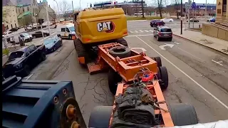 Transporting a CAT 352 through downtown Buffalo NY