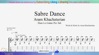 Sabre Dance - Aram Khachaturian - For Guitar Tutorial with TABs