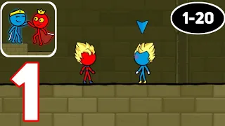 Red and Blue Stickman Animation Parkour - Gameplay Walkthrough Part 1 All Levels 1-20 (Android, iOS)