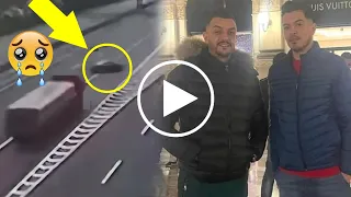 شاهد الفيديو الأصلي لحظة حادث محمد بوسماحة و امين لاكولومب في بلجيكا فيديو صورته كاميرات المراقبة