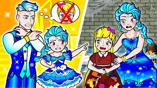 [🐾paper doll🐾] Broke Rapunzel and Rich Elsa Daughter Family | Rapunzel Compilation 놀이 종이