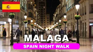 MÁLAGA, Spain City Night Walk | Nightlife Walking Tour