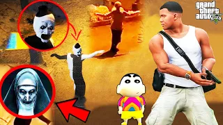 Franklin Finally Killed THE NUN & SERBIAN DANCING LADY in GTA 5 | SHINCHAN and CHOP