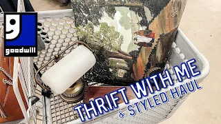 Goodwill THRIFT WITH ME & STYLED THRIFT HAUL! | Vintage Home Decor