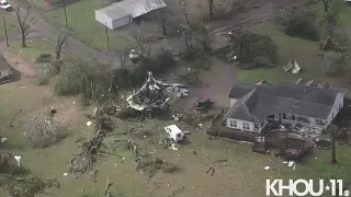 Air 11: Storm damage in Crockett after EF-2 tornado