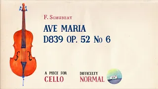 🎹 F. Schubert - Ave Maria D839 Op. 52 No 6 [Piano Accompaniment] [Playback for Cello]🎹