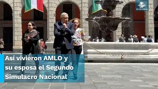 De esta manera participaron AMLO y Beatriz Gutiérrez Müller en el Segundo Simulacro Nacional