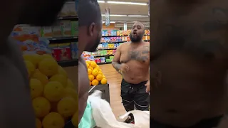 QUEENZFLIP KNOCKS VEGETABLES OUT OF NDO CHAMP HAND IN THE SUPERMARKET- THEY FIGHT