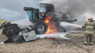 Firefighters Respond To Yankton Combine Fire