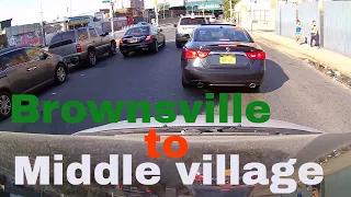 Driving Downtown - Brownsville Brooklyn to Middle Village - Queens - New York - USA