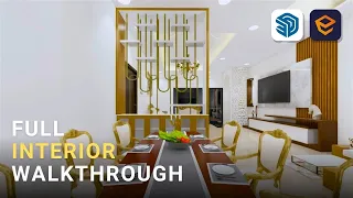 Luxurious Indian Apartment Interior Walkthrough | Enscape Animation @Prathmeshh3D #enscape #archviz