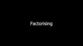 Factorising Single Brackets