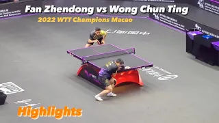 Fan Zhendong 樊振东 vs Wong Chun Ting 黃鎮廷| 2022 WTT Champions Macao (R32) HD Highlights