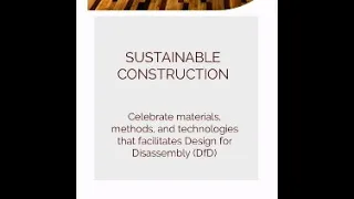 Sustainable Construction Design For Disassembly