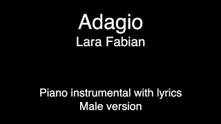 Adagio - Lara Fabian (Piano KARAOKE MALE version)