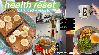 HEALTHY HABITS RESET *balanced & realistic* 💚 | what I eat in a day, workout routine, & supplements