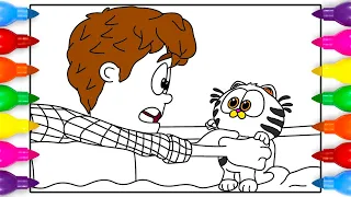 The Garfield Movie Jon Rescues Baby Garfield Coloring Pages