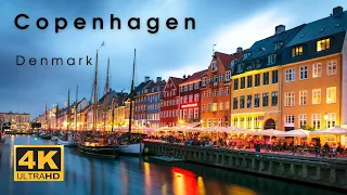 Copenhagen, Denmark 4K  - City Walking Tour - Копенгаген, Дания, ходьба по улице. Прогулка - Walk