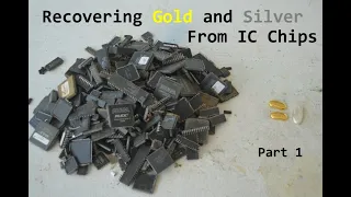 Gold and silver recovery from plastic IC Chips. Complete Process part 1