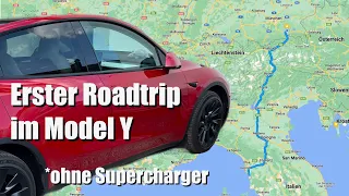 Roadtrip mit Model Y - Ohne Supercharger dafür mit Enel X "Flat"