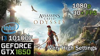 AC Odyssey | GTX 1650 GDDR6 | I3 10100f | 1080P Very High Settings & 30+ FPS | Gameplay Performance