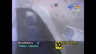 1994 F1 Monza Blundell crashes helmet camera