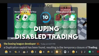 How Trading is Disabled And I Traded For Dupes In Boxing League Trading 😭😥