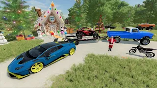 Helping Santa deliver Race Cars and ATVs for Christmas | Farming Simulator 22