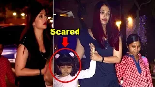 Aishwarya Rai Protects SCARED Daughter Aaradhya Bachchan From Paparazzi