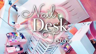 Nail Desk Tour | Nail Desk Organization | Organization and Storage | Nail Room Tour | Hard Gel Nails