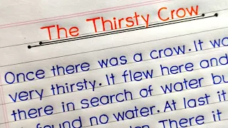 The Thirsty Crow || English Short Moral Story || Neat and Clean Handwriting ||