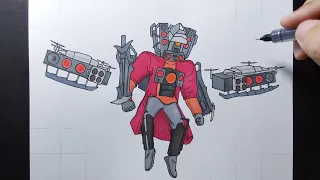 how to draw upgraded titan speakerman in skibidi invasion 25 revenge part 2