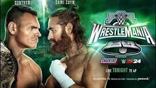 Sami zayn vs Gunther wrestlemania 40 WWE 2k24