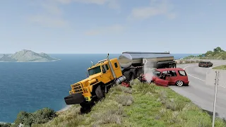 TRUCKS VS CLIFF ROADS #5 BeamNG Drive #beamngdrive #trucksvscliffroad #trucksvscliffdrop