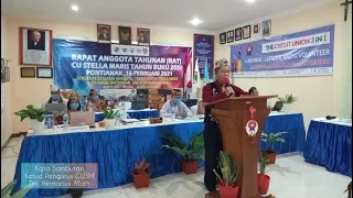 KATA SAMBUTAN KETUA PENGURUS CU STELLA MARIS DALAM RAT 16 FEBRUARI 2021