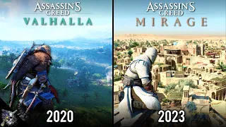 Assassin's Creed Mirage vs Valhalla | Graphics, Physics etc.