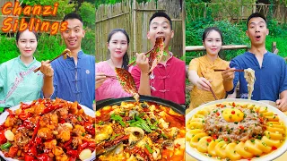 Hottest Grilled Fish Eating Show!Fishing & Cooking|Village Funny Mukbang|Chinese Food Seafood Recipe