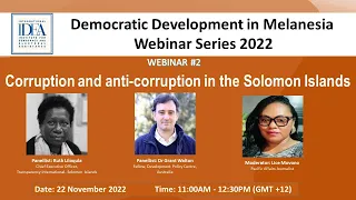 Democratic Development in Melanesia: Corruption and anti-corruption in the Solomon Islands