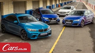 Track Race: BMW M2 vs Mercedes A45 vs Audi RS3 vs Honda Type-R