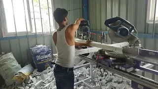 Upvc window frame cutting double head Miter saw machine