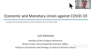 Live masterclass by Luis Garicano: The Economic and Monetary Union against Covid-19