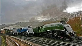 NYMR - Three A4s (Gresley, Union, Bittern) and V2 Green Arrow No 4771 at Grosmont - LNER Gala