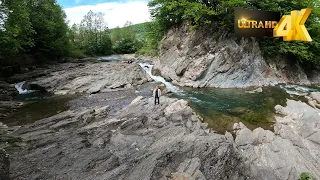 Серебристые водопады село Шешоры, Ивано-Франковской обл.(Silver waterfalls, Carpathians, Ukraine) 4К