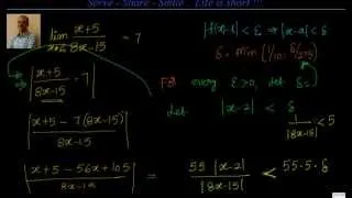 Calculus: Limits: Rational polynomials : Proof by Delta Epsilon