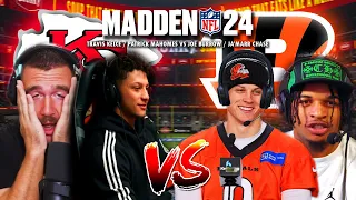 NFL QBS Play Madden 24 (Patrick Mahomes / Travis Kelce VS Joe Burrow / Ja'Marr Chase)