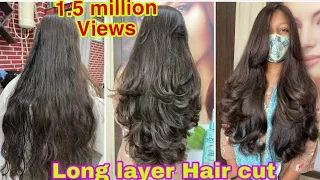 How to advanced long layer hair cut/ tutorial/step by step/easy way/multi layer with step hair cut.